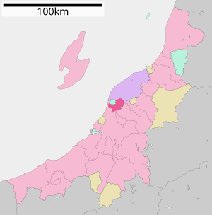 Lage Tsubames in der Präfektur