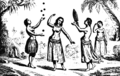 Vavaʻu (Tonga) girls playing traditional games, circa 1800; perhaps Malaspina's voyage of 1793