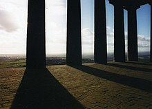 View of the sky and surrounding countryside from inside Penshaw Monument