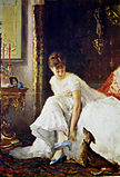 Vito D'Ancona, Lady in white, oil on canvas, Modern art gallery of Milan.