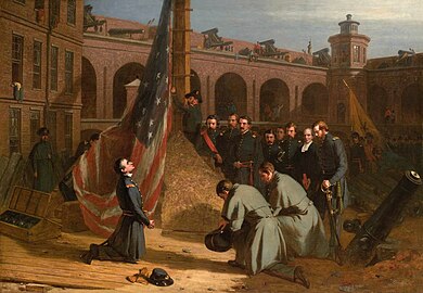 Major Anderson Raising the Flag at Fort Sumter, 1862