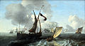Leicht bewegte See mit Schiffen, 1664