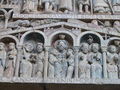 Conques Abbey-church doorway carving detail