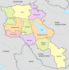 Armenien nach Verwaltungseinheiten gegliedert