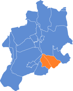 Location of Mikuszowice within Bielsko-Biała