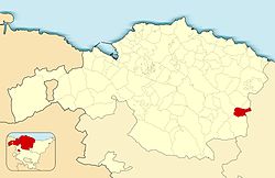 Location of Zaldibar in Biscay.