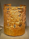 Staff God on a golden Chavín crown