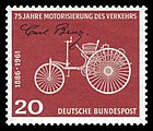 20-Pf-Briefmarke der Deutschen Bundespost (1961): „75 Jahre Motorisierung des Verkehrs“