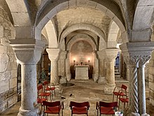 A view of the interior of the crypt of the church