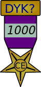 Award for 1000 DYK creations and expansions