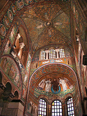 The apse of San Vitale showing the 6th century mosaics