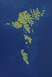 NASA-Satellitenbild der Färöer