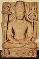 Four-armed seated Vishnu in meditation. Medieval Period, Pannapur.