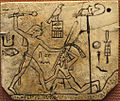 Ship's Mast on label of Pharaoh Den, 1st Dynasty