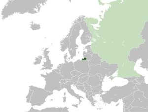 Location in Europe (dark green)