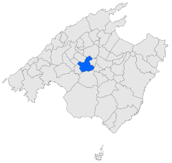Map of Sencelles in Mallorca