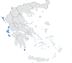 Location of Ionian Islands
