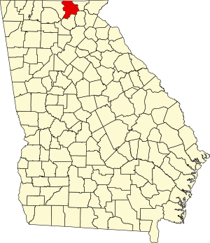 Map of Georgia highlighting Union County