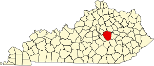Map of Kentucky highlighting Madison County