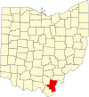 State map highlighting Gallia County