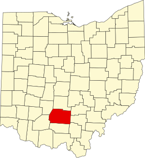 Map of Ohio highlighting Ross County