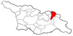 Map highlighting the historical region of Pkhovi