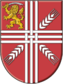 A cross triple parted fretted in the municipal coat of arms of Nova Crnja (Serbia)