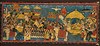 A painting depicting a parade