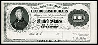 $10,000 Gold Certificate, Series 1888, Fr.1224a, depicting Andrew Jackson