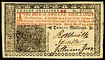 New Jersey colonial currency, 12 shilling, 1776 (obverse)