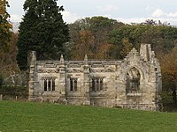 Unfinished chapel at Falkland, Fife, that is also a memorial to Crichton-Stuart