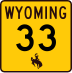 Wyoming Highway 33 marker