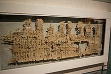 Photograph of papyrus fragments inscribed with ink