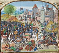 Battle of Neville's Cross, 1346. English victory over the Scots outside Durham.