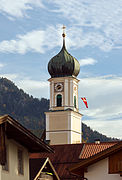 St. Peter und Paul (1. H. 18. Jh.), Ober­ammer­gau Zwiebel­haube, Oktogon, Quadrat