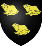 Arms of Pharamond: Sable three golden toads.