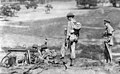 A CMF machine gun team during an exercise in Australia in 1952.