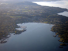 Areal view of Saanich, British Columbia