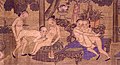 Young males engaged in erotic play. Hand scroll, opaque watercolor on paper. Beijing, Qing dynasty, late 19th century.