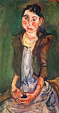 Farm Girl (1922) oil on canvas, 31.5 × 17.5 in., collection unknown