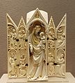 14th-century French ivory triptych showing the Annunciation, Visitation, Adoration of the Magi, Nativity (with Joseph holding the baby while Mary sleeps),[16] Presentation.