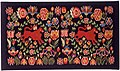 Carriage Cushion Cover (Two Lions in Floral Roundels), late 18th century, from the collection of Swedish textiles