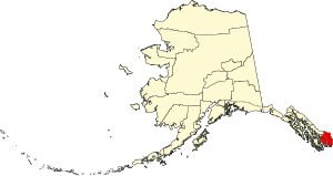 Map of Alaska highlighting Ketchikan Gateway Borough
