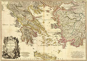Map of Greece and Anatolia by Louis Stanislas d'Arcy Delarochette, published for William Faden