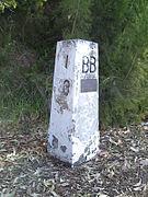 Milepost 18 from Batemans Bay, New South Wales, now preserved in the town. 35°42′05″S 150°10′53″E﻿ / ﻿35.7014°S 150.1815°E﻿ / -35.7014; 150.1815
