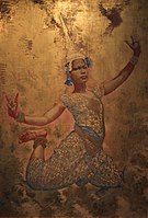 Cambodian Dancer, 1922, by René Piot, gold leaf and tempera