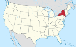 Location of New York state in the United States