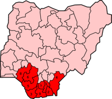 Map of the Niger Delta states