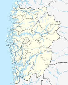 Map showing the location of Spørteggbreen