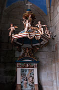 Baptismal font altarpiece and baldachin
